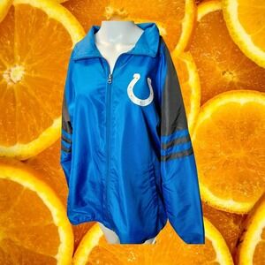 NFL Indianapolis Colts Windbreaker Jacket Blue Grey Full Zip Mens XL 58RUS4001